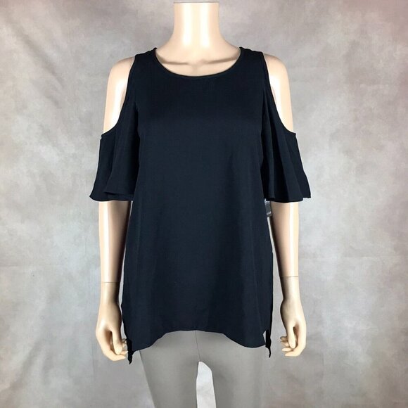 KENSIE Black Cold-Shoulder Top NWT SMALL - Picture 2 of 6
